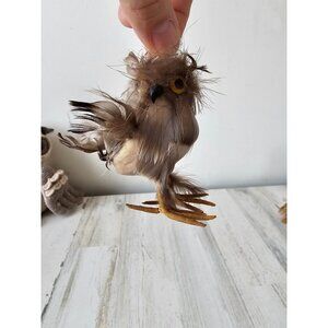 Mini feather bird owl ornament life‎ like Xmas tree